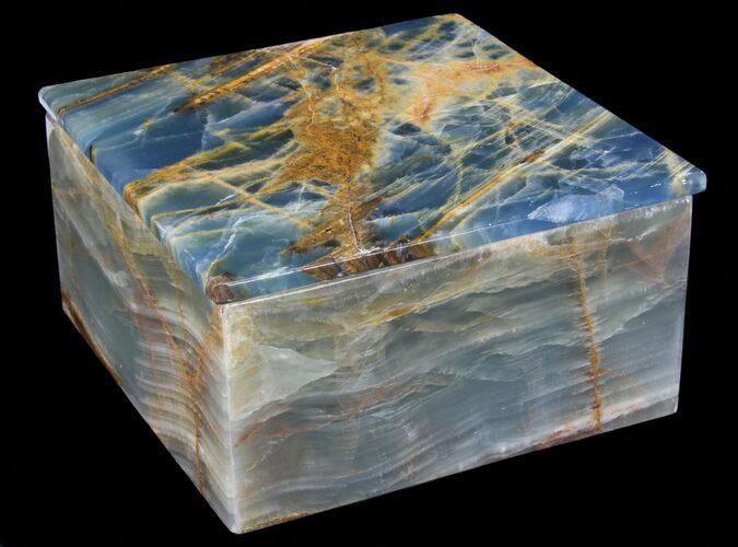 Wide Blue Calcite Jewelry Box #64726